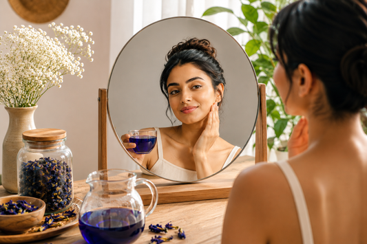 Butterfly pea flower tea for anti-ageing and radiant skin
